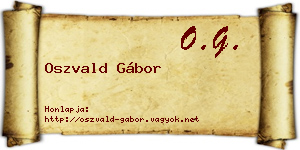 Oszvald Gábor névjegykártya