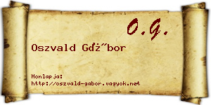 Oszvald Gábor névjegykártya